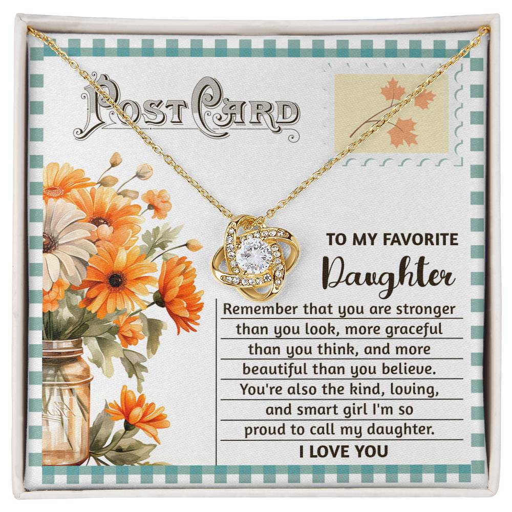 To My Daughter - Kind Loving and Smart - Love Knot Necklace