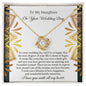 To My Daughter on Her Wedding Day - Love Knot Necklace - A Little Girl