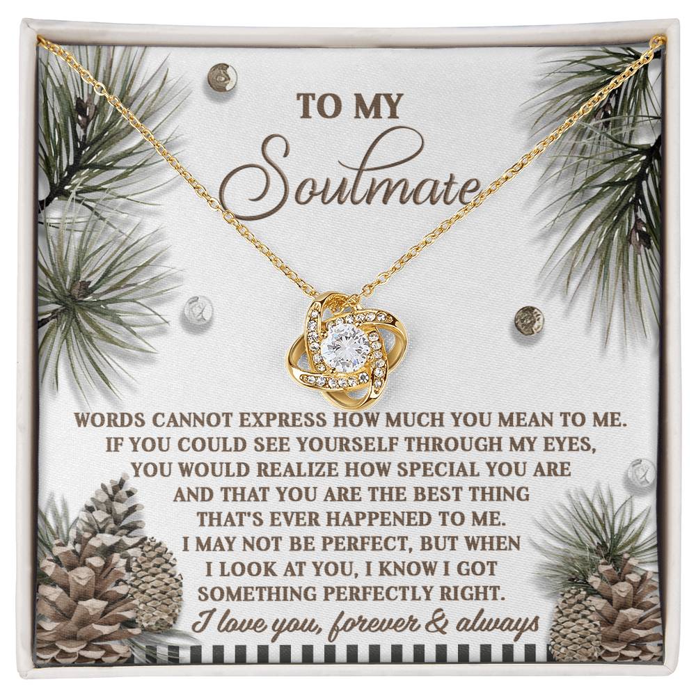 Soulmate Jewelry Gift - Love Knot Necklace - Perfectly Right