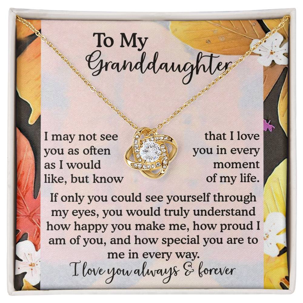 To My Granddaughter Jewelry Gift - In Every Way - Love Knot Necklace