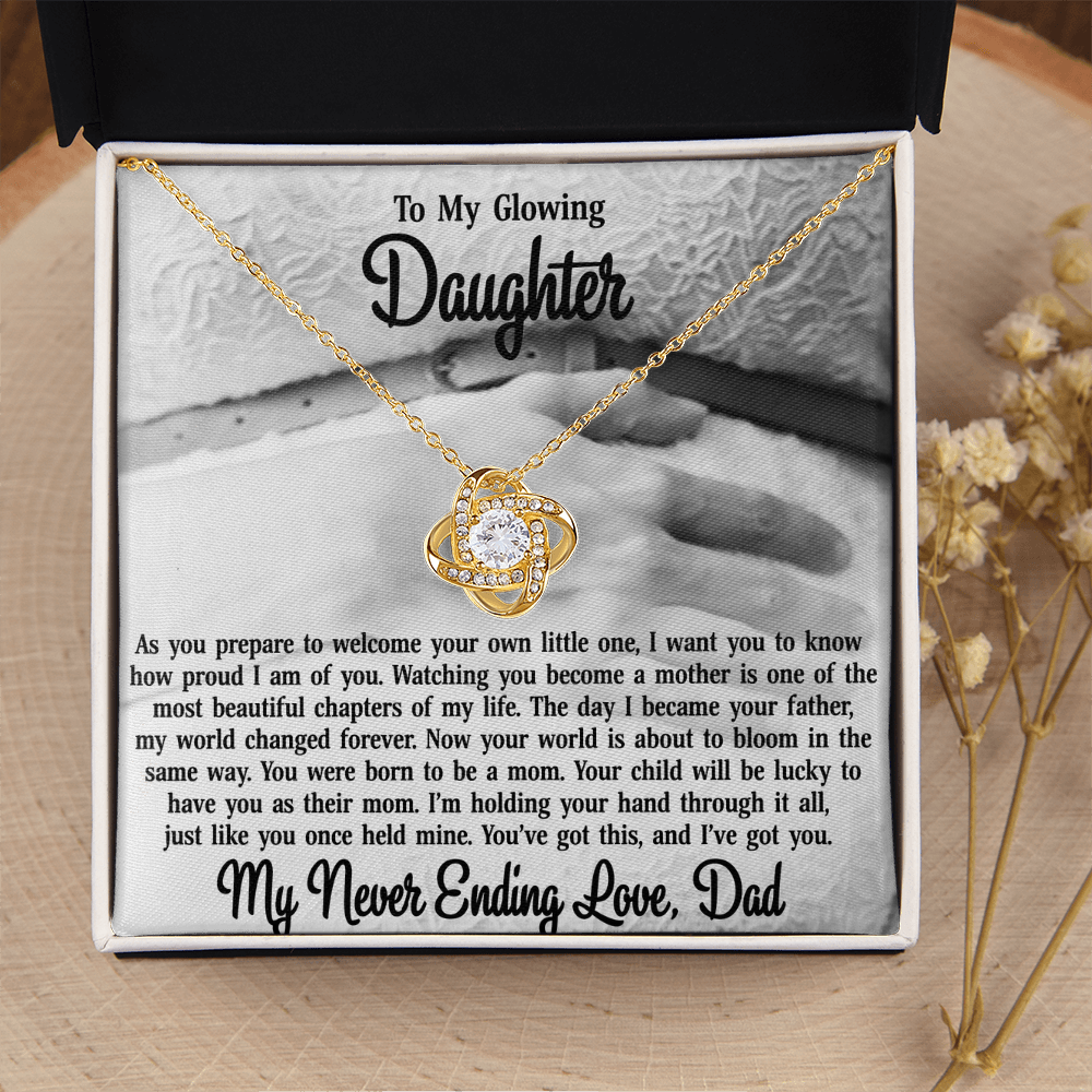 To My Daughter From Dad - Love Knot Necklace-You Were Born To Be A Mom