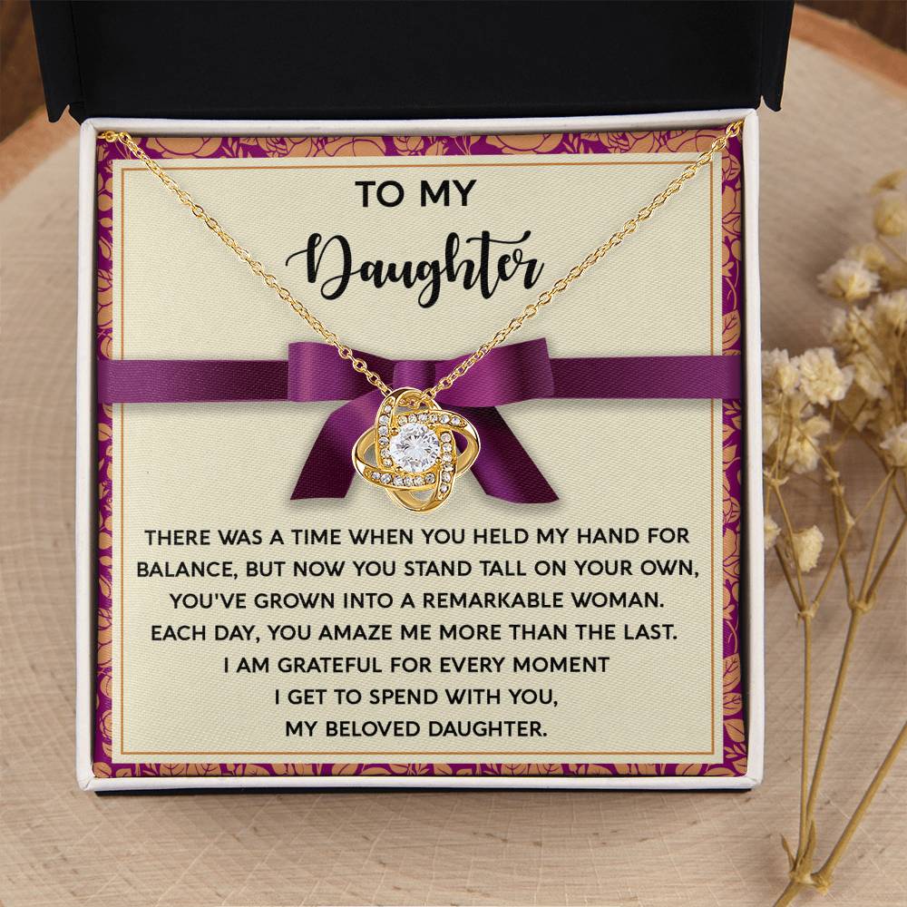 To My Daughter - Grown Into A Remarkable Woman - Love Knot Necklace