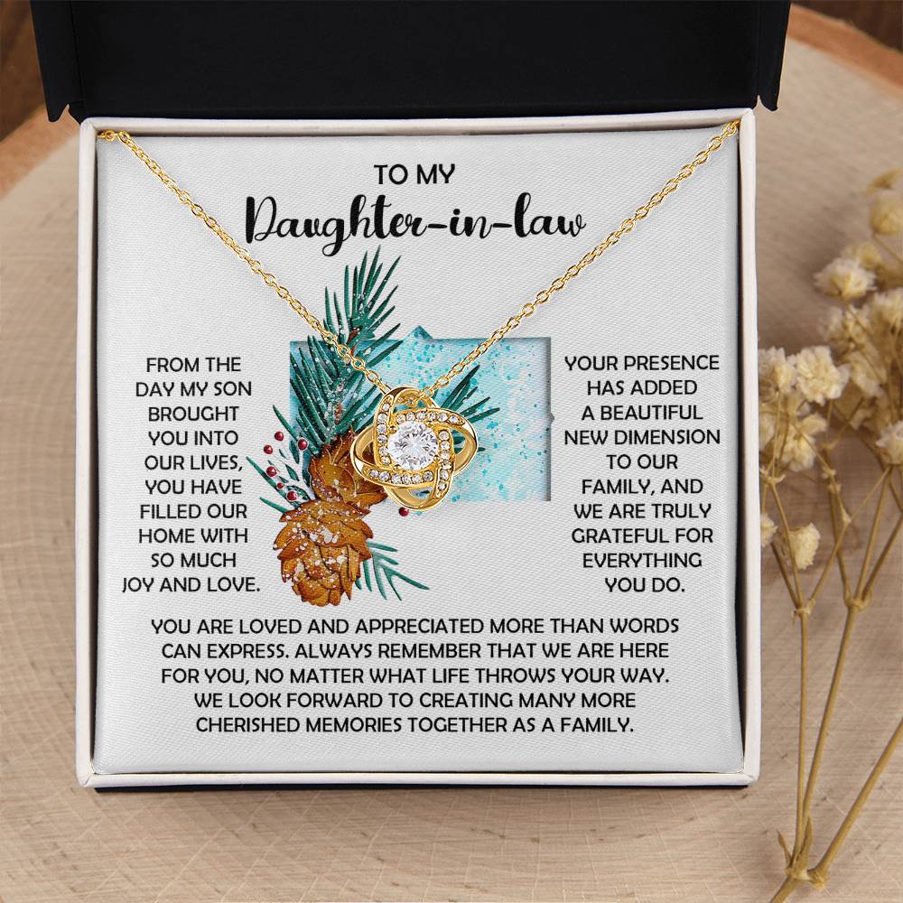 Daughter-in-Law Jewelry Gift - Love Knot Necklace - We Will Always be Here For You