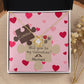 Personalized with Names Gold Necklace with Personalized Message Card - Will You Be My Valentine Puzzle Piece