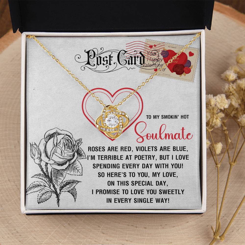 To My Soulmate Jewelry Gift - Love Knot Forever Necklace - Special Day