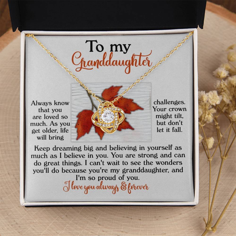 To My Granddaughter Jewelry Gift - You Can Do Great Things - Love Knot Necklace