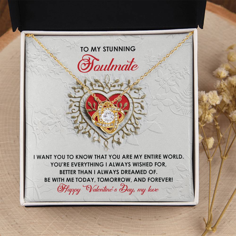 To My Soulmate Jewelry Gift - Love Knot Forever Necklace - Be With Me