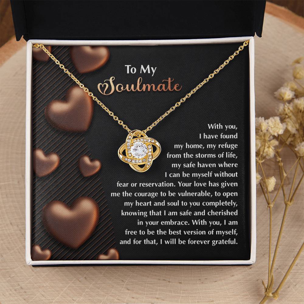 To My Soulmate Jewelry Gift - Love Knot Forever Necklace - Best Version
