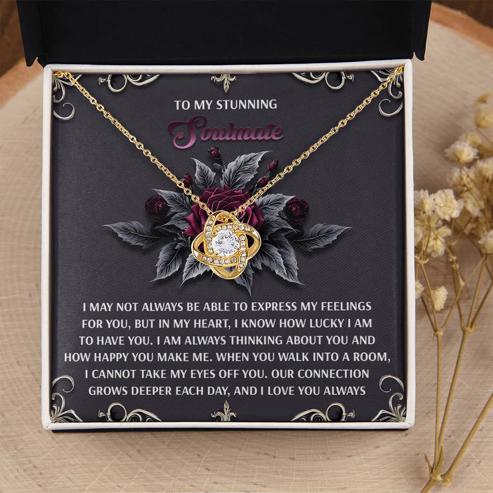To My Soulmate Jewelry Gift - Love Knot Forever Necklace - I Cannot Keep My Eyes Off You