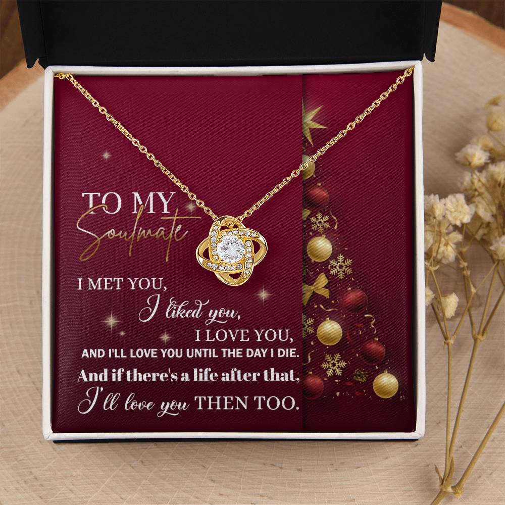 Soulmate Jewelry Gift - Knot Of Love Necklace - Love You Then and Until The End