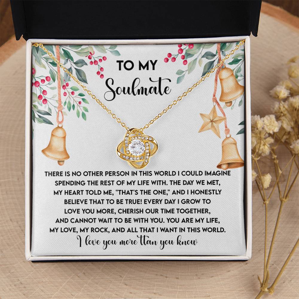 Soulmate Jewelry Gift - Love Knot Necklace - Be With You, I Love You More Than You Know