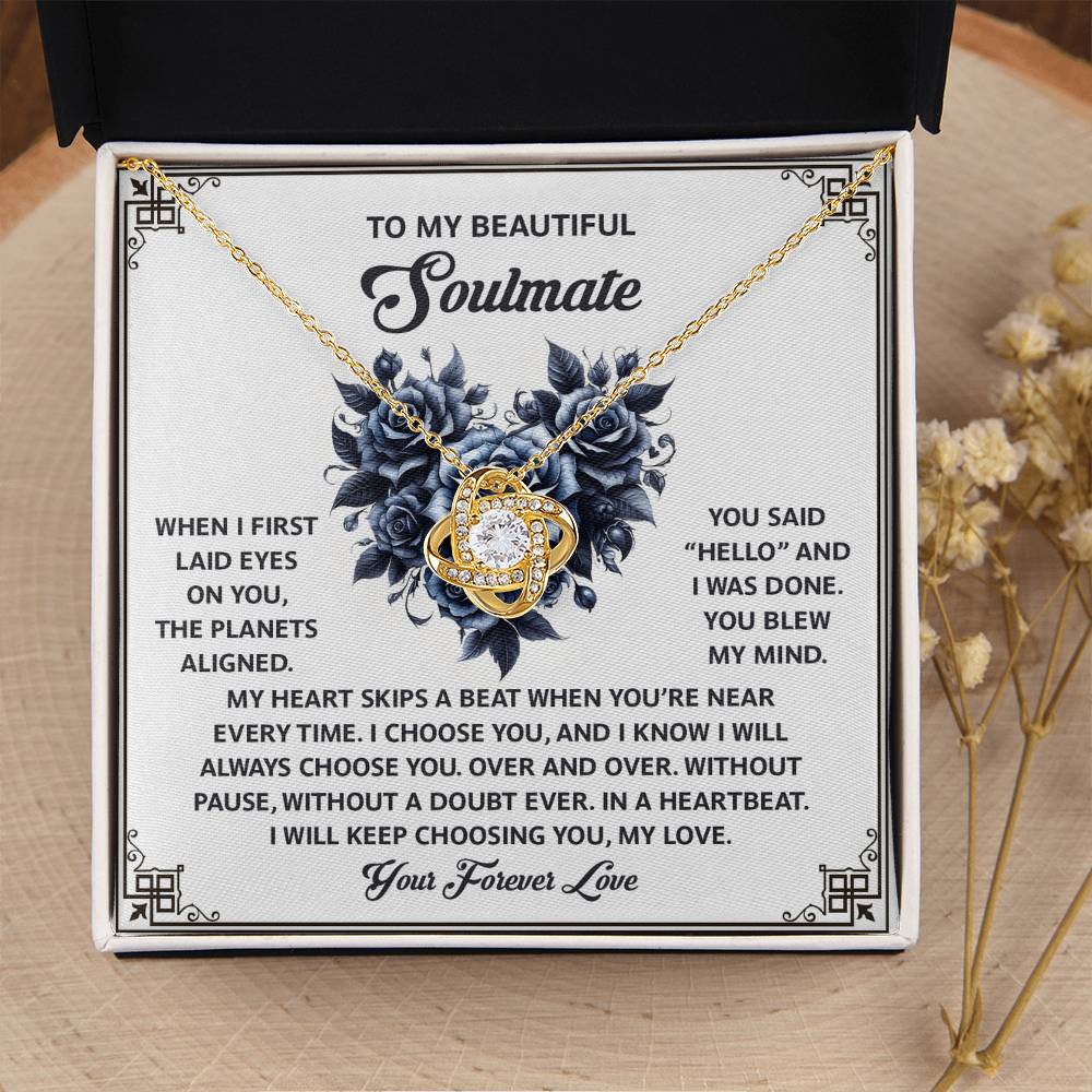 To My Soulmate Jewelry Gift - Love Knot Forever Necklace - Skips A Beat