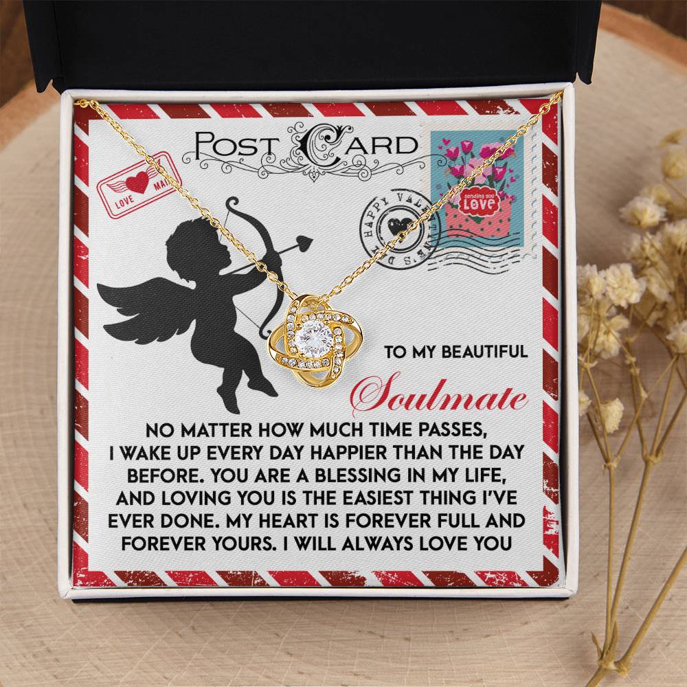 To My Soulmate Jewelry Gift - Love Knot Forever Necklace - Forever Yours