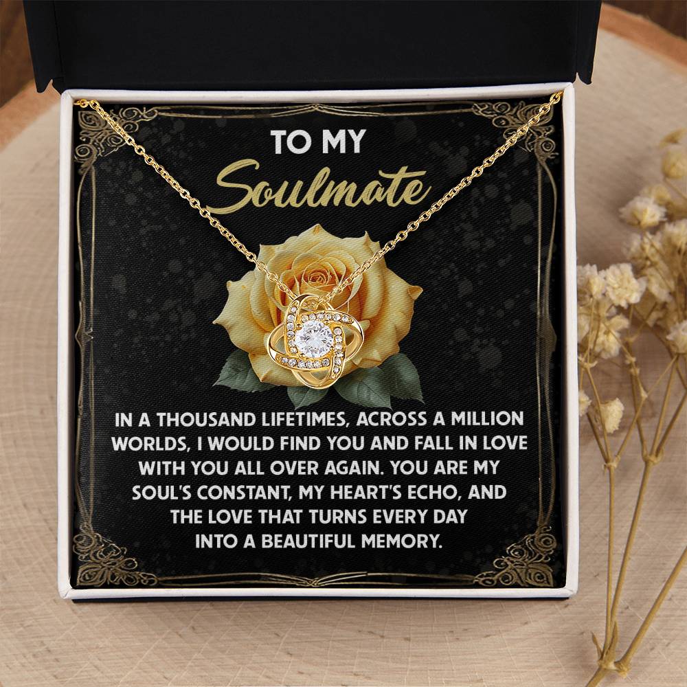 To My Soulmate Jewelry Gift - Love Knot Forever Necklace - Beautiful Memory