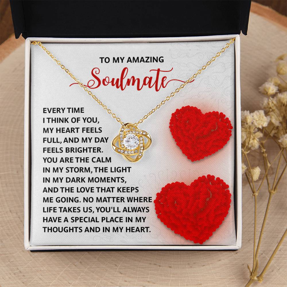 To My Soulmate Jewelry Gift - Love Knot Forever Necklace - In My Heart