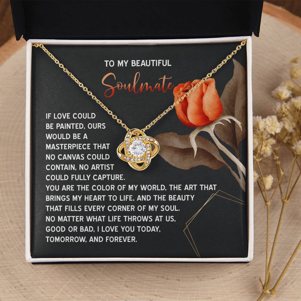 To My Soulmate Jewelry Gift - Love Knot Forever Necklace - A Masterpiece