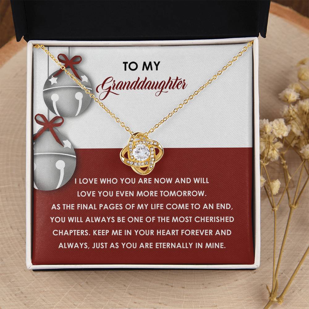 Granddaughter Jewelry Gift - Love Knot Necklace - To An End