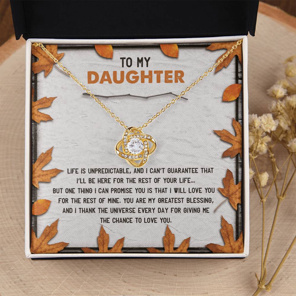 To My Daughter - You Are My Greatest Blessing - Love Knot Necklace