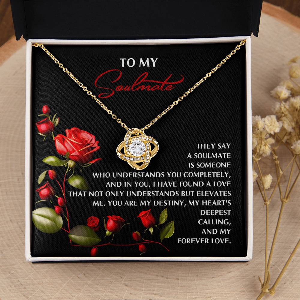 To My Soulmate Jewelry Gift - Love Knot Forever Necklace -Deepest Calling