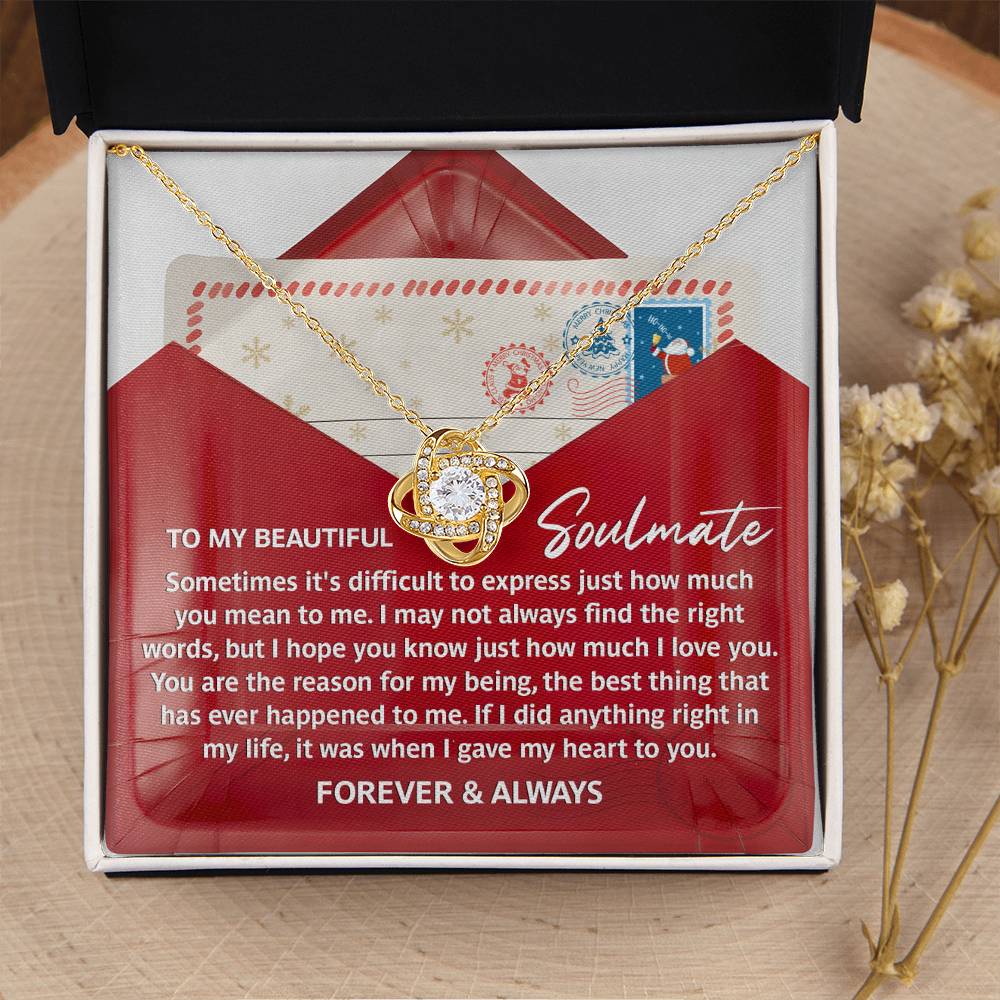 Soulmate Jewelry Gift - Love Knot Necklace - Find The Right Words