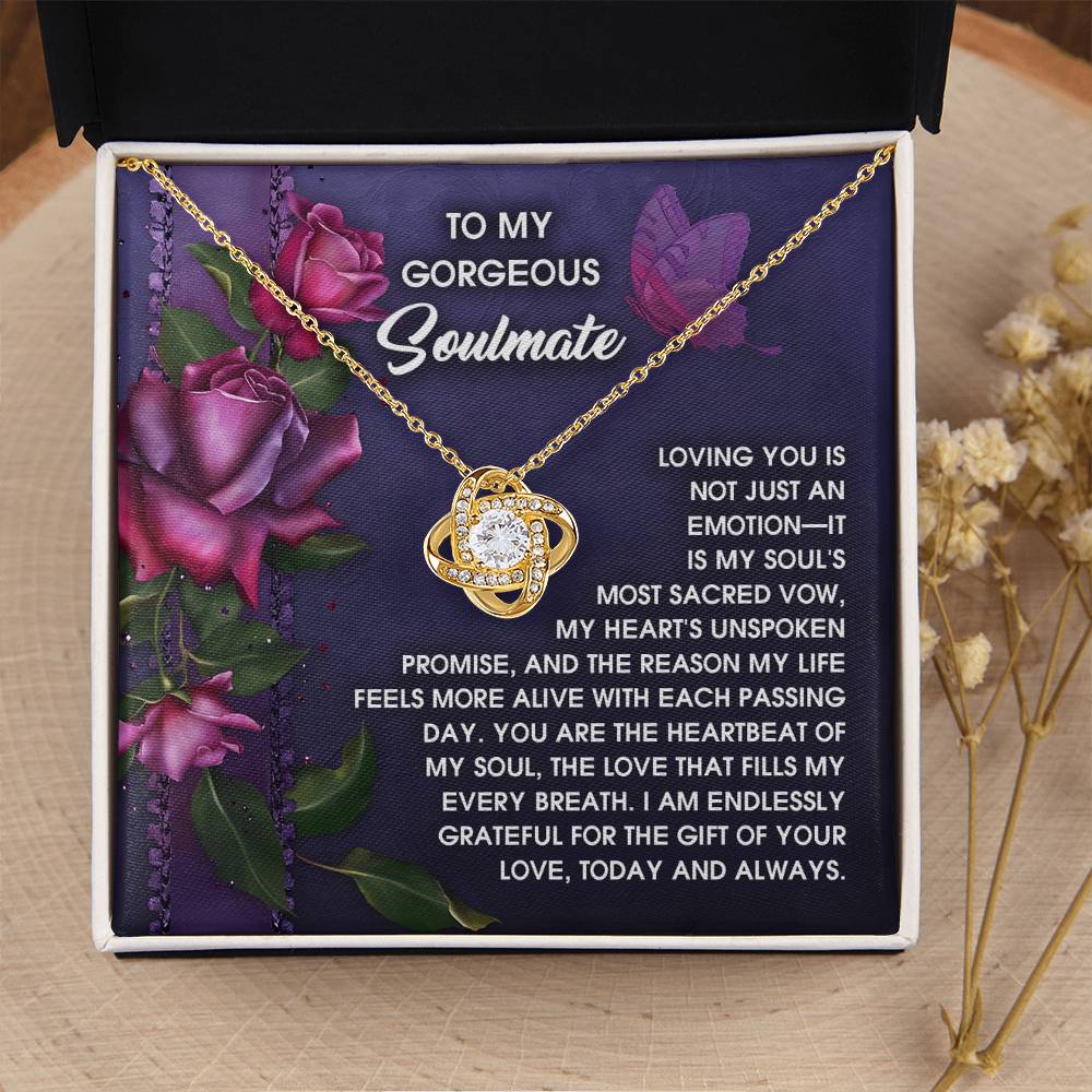 To My Soulmate Jewelry Gift - Love Knot Forever Necklace - Unspoken Promise