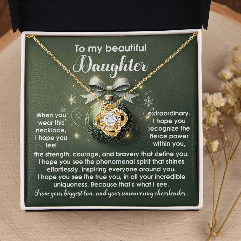 Daughter Jewelry Gift - Love Knot Necklace - Your Incredible Uniqueness