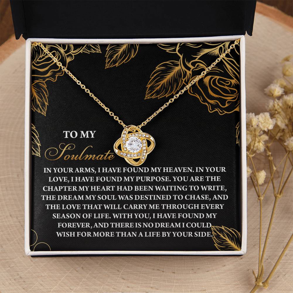 To My Soulmate Jewelry Gift - Love Knot Forever Necklace - By Your Side