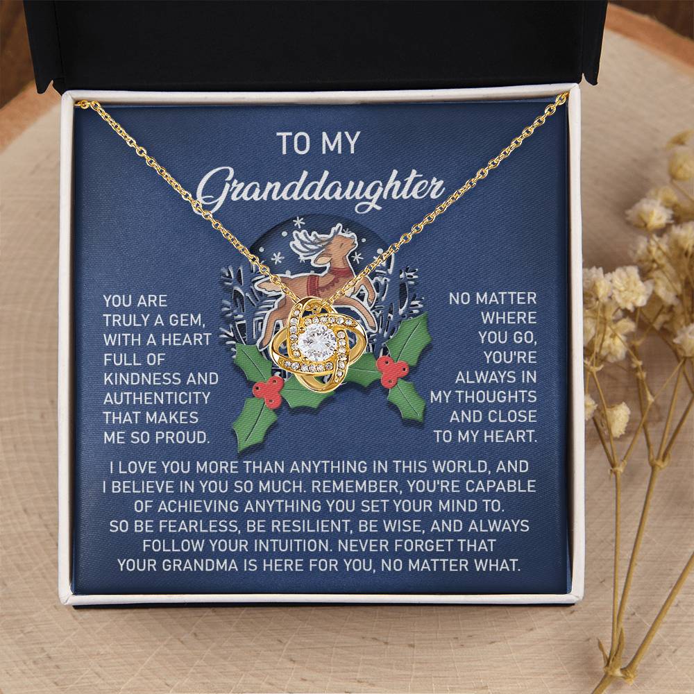 Granddaughter Jewelry Gift - Knot Of Love Necklace - I'll Always Be Here For You