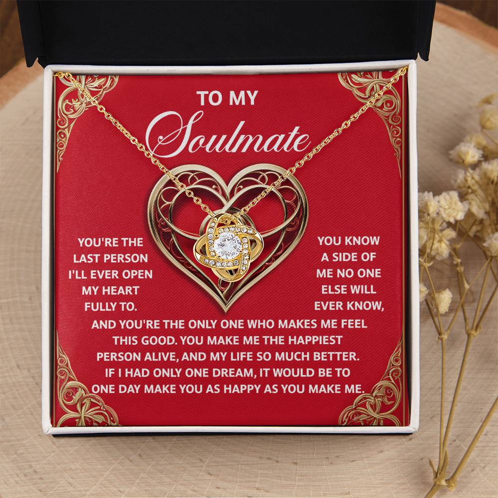 To My Soulmate Jewelry Gift - The Only One - Love Knot Necklace
