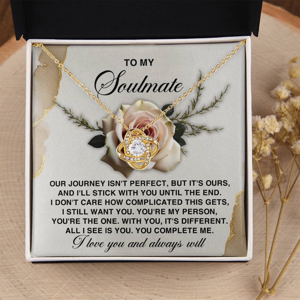 To My Soulmate Jewelry Gift - You Complete Me - Love Knot Necklace