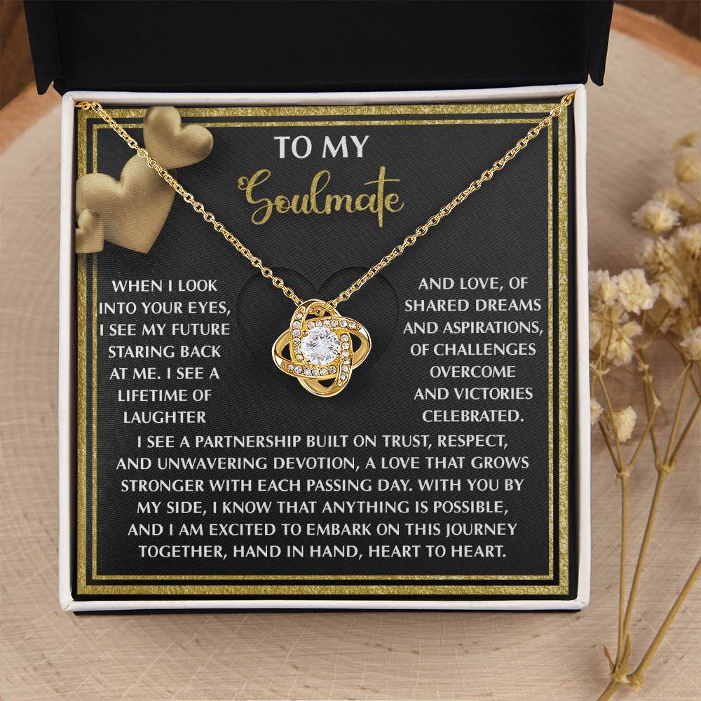 To My Soulmate Jewelry Gift - Love Knot Forever Necklace - Heart To Heart