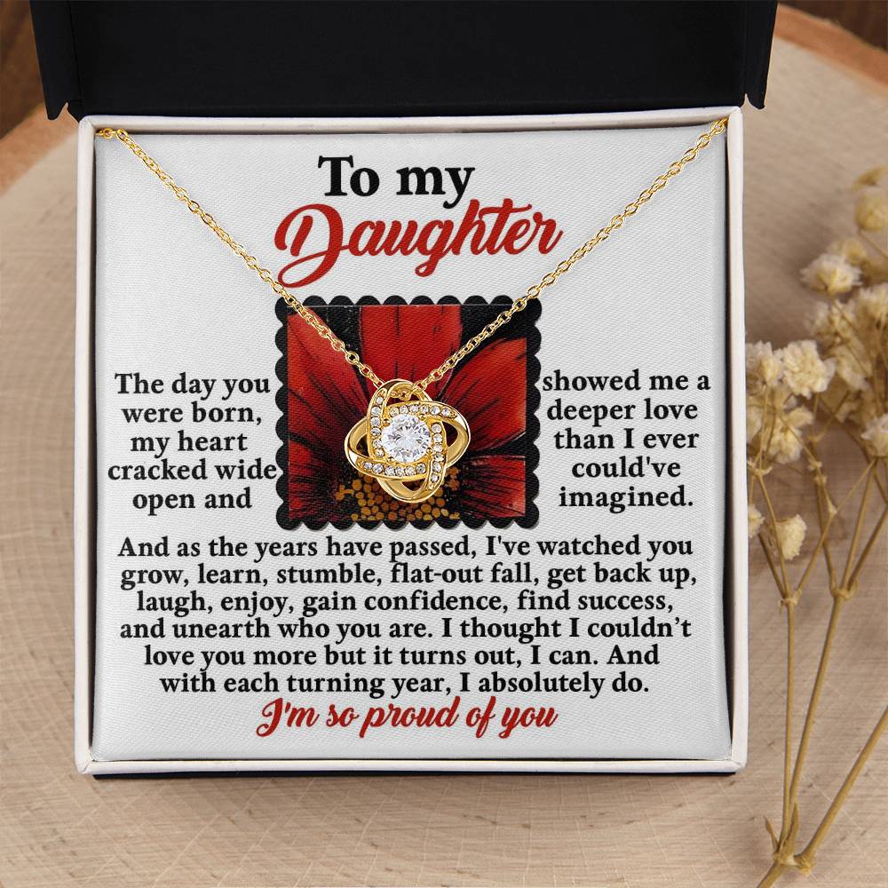 To My Daughter Jewelry Gift -A Deeper Love - Love Knot Necklace