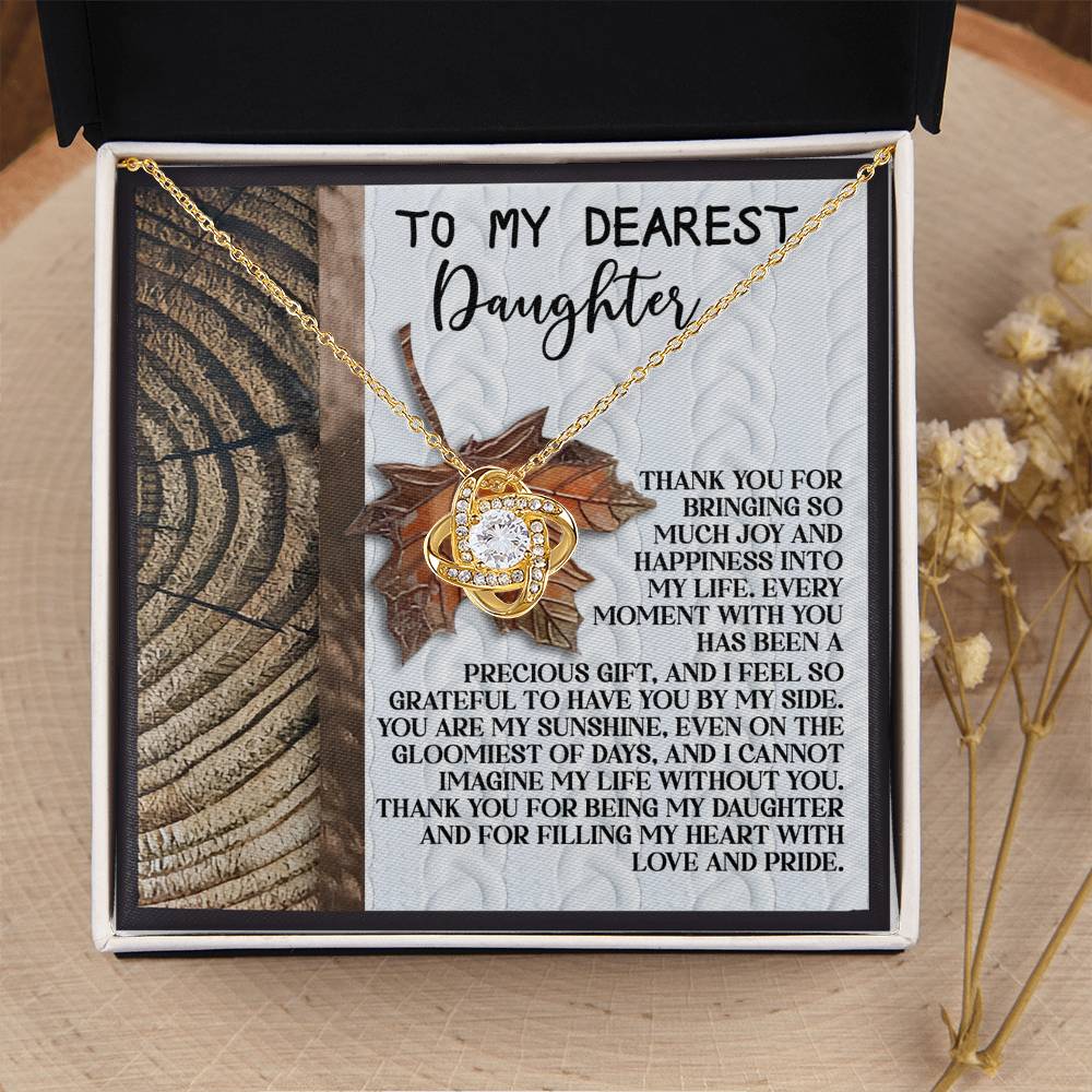 To My Daughter Jewelry Gift - Filling My Heart With Love and Pride - Love Knot Necklace