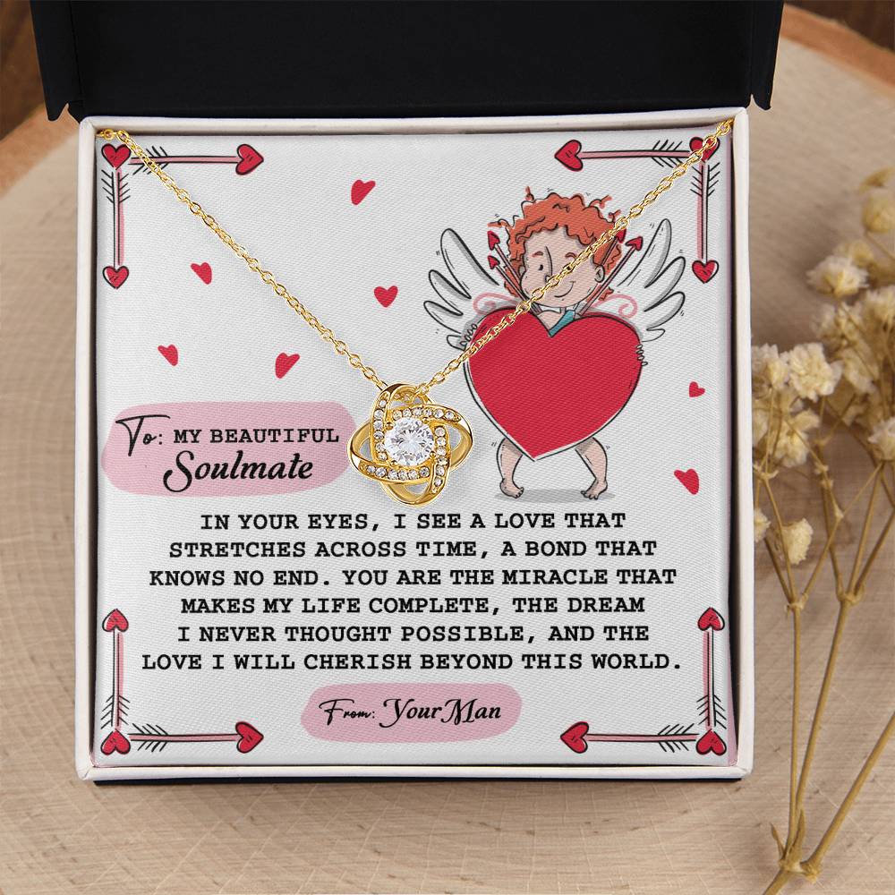 To My Soulmate Jewelry Gift - Love Knot Forever Necklace - No End