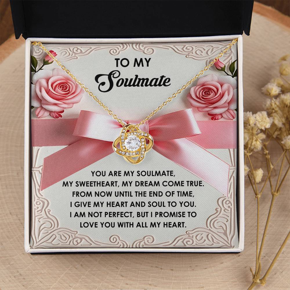 To My Soulmate Jewelry Gift - My Heart and Soul - Love Knot Necklace