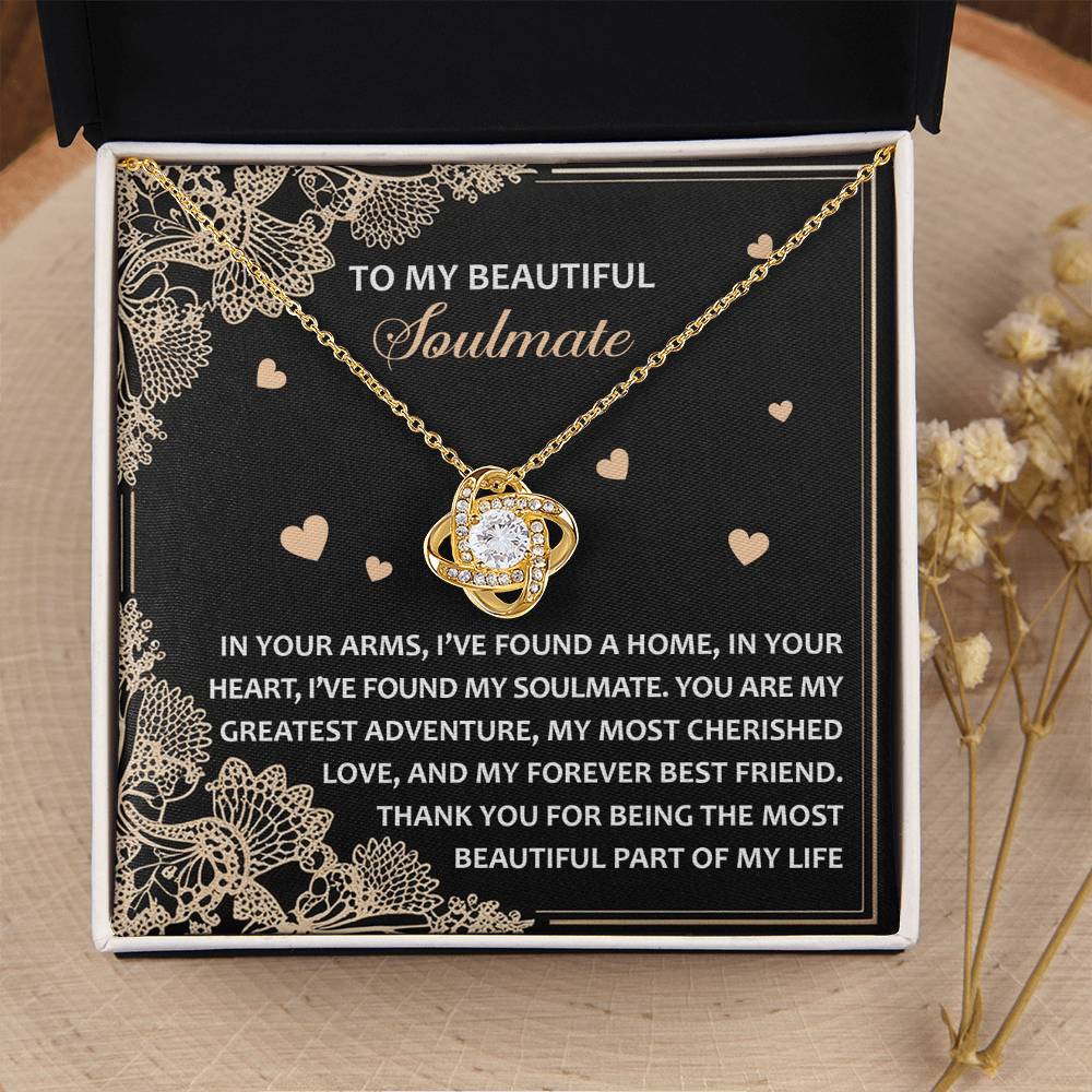 To My Soulmate Jewelry Gift - Love Knot Forever Necklace - Beautiful Part