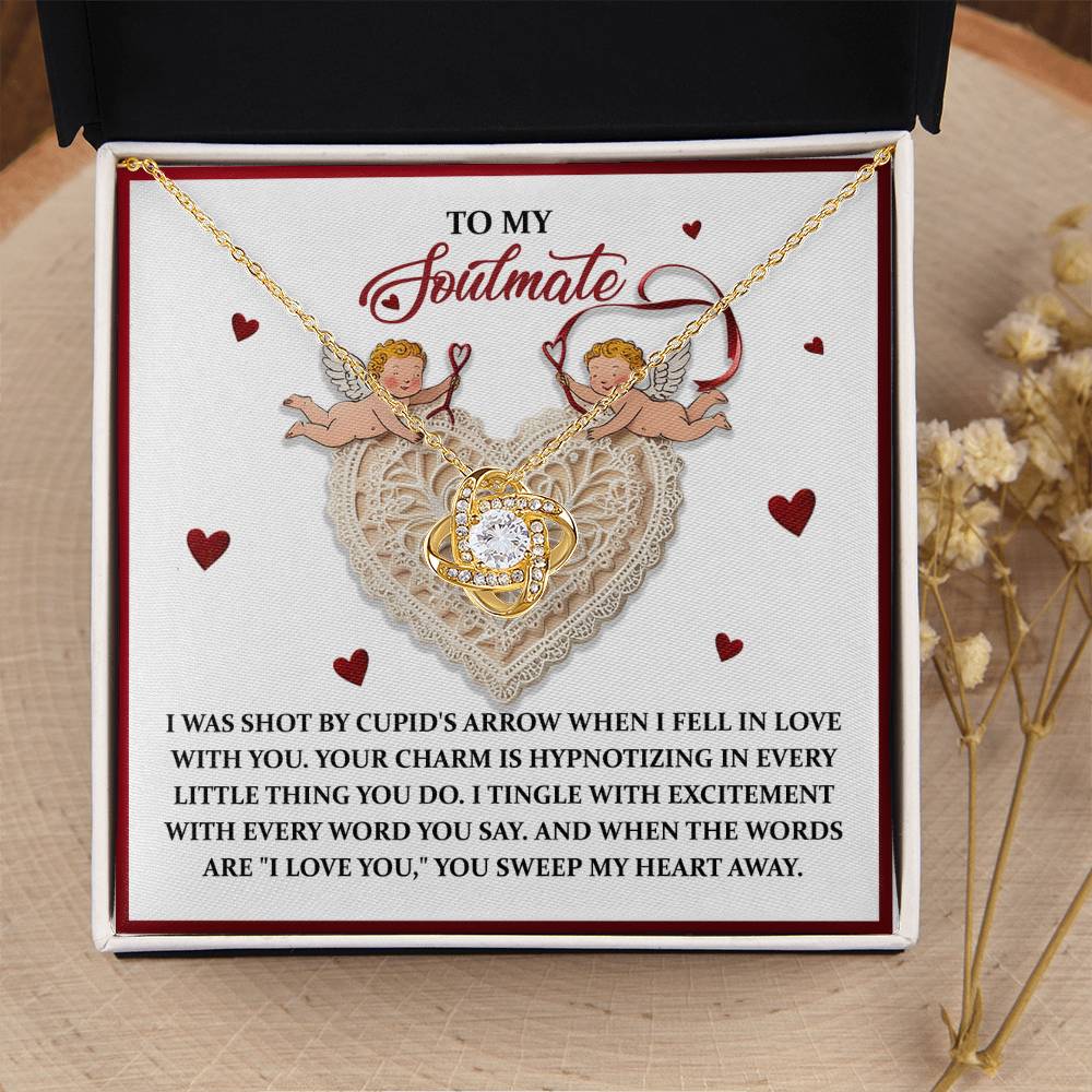 To My Soulmate Jewelry Gift - Sweep My Heart - Love Knot Necklace