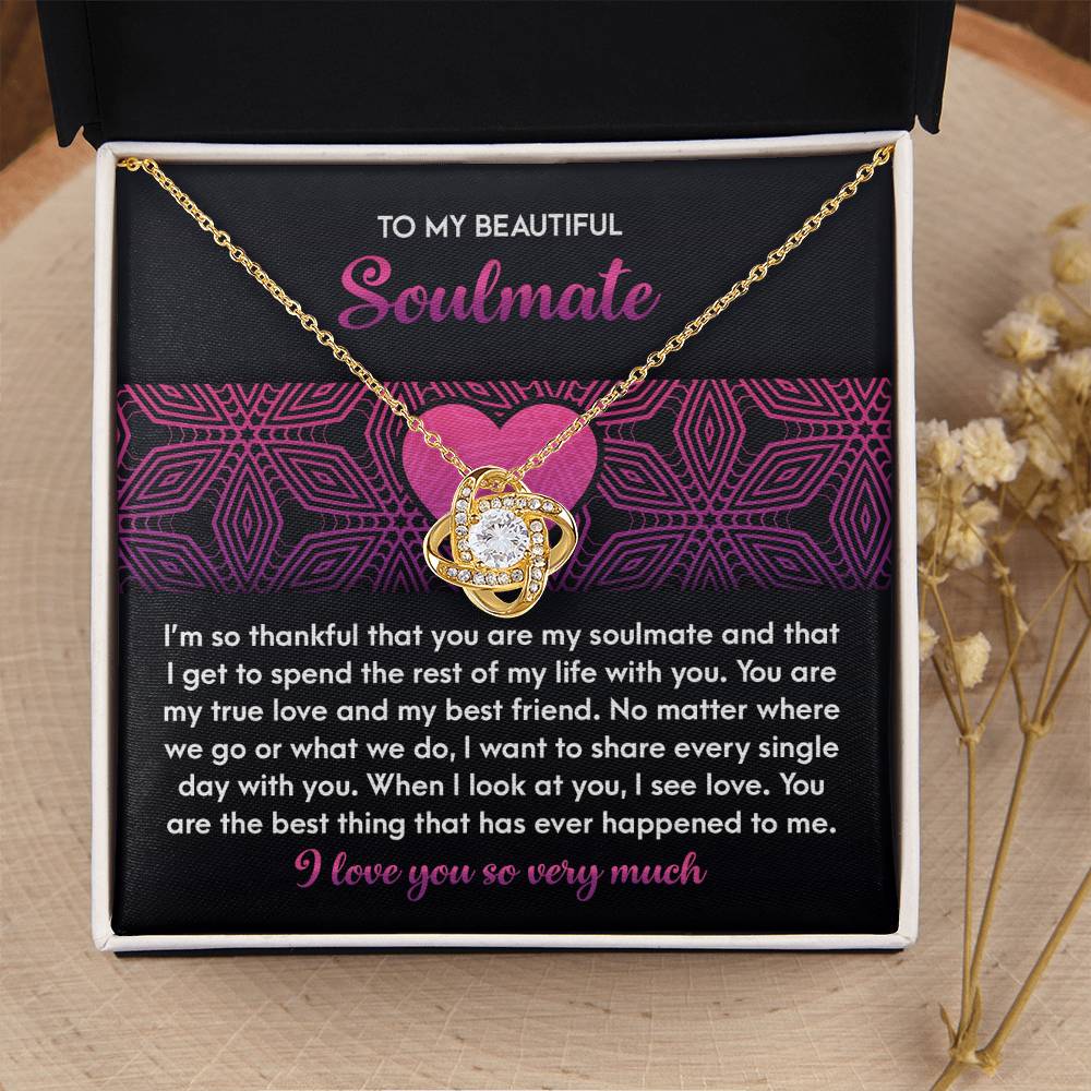 To My Soulmate Jewelry Gift - Love Knot Forever Necklace - I See Love