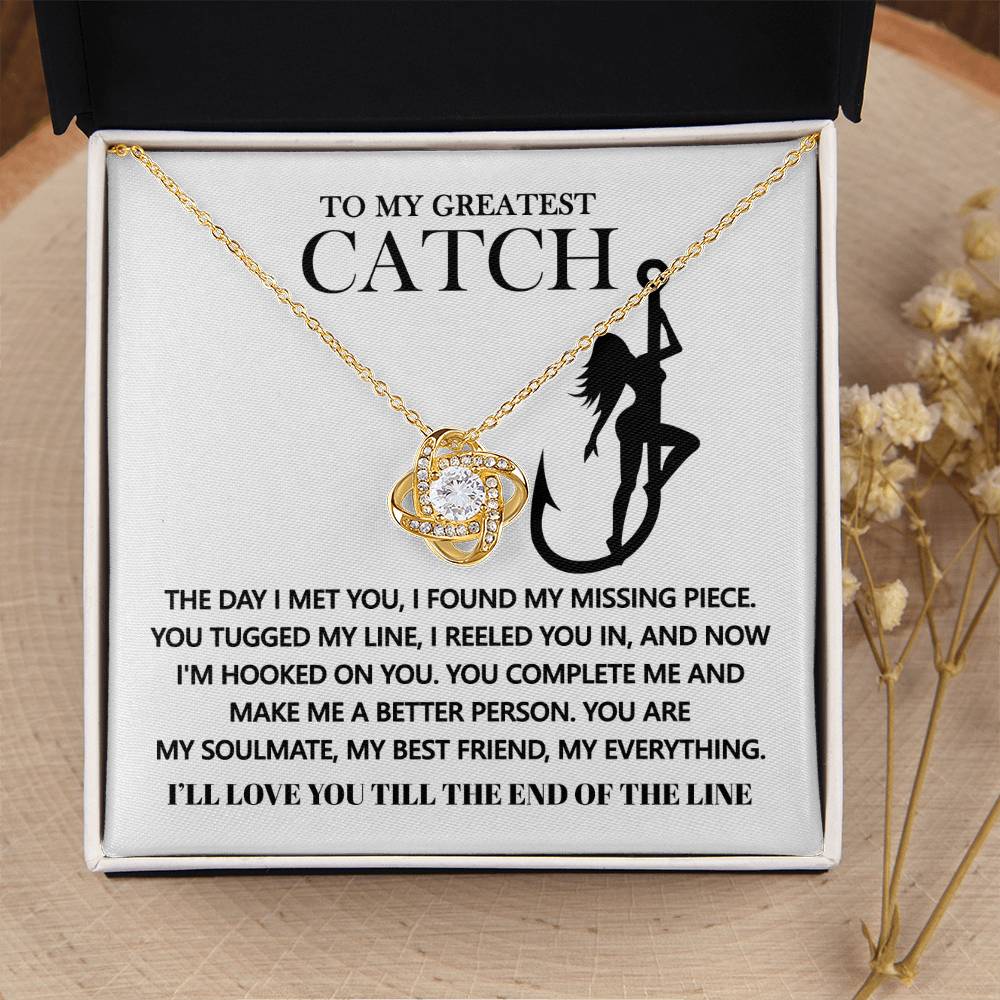 To My Soulmate Jewelry Gift - Hooked On You - Love Knot Necklace
