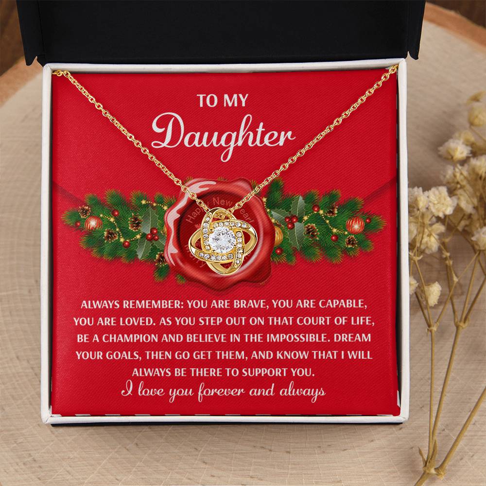 Daughter Jewelry Gift - Love Knot Necklace - Be A Champion