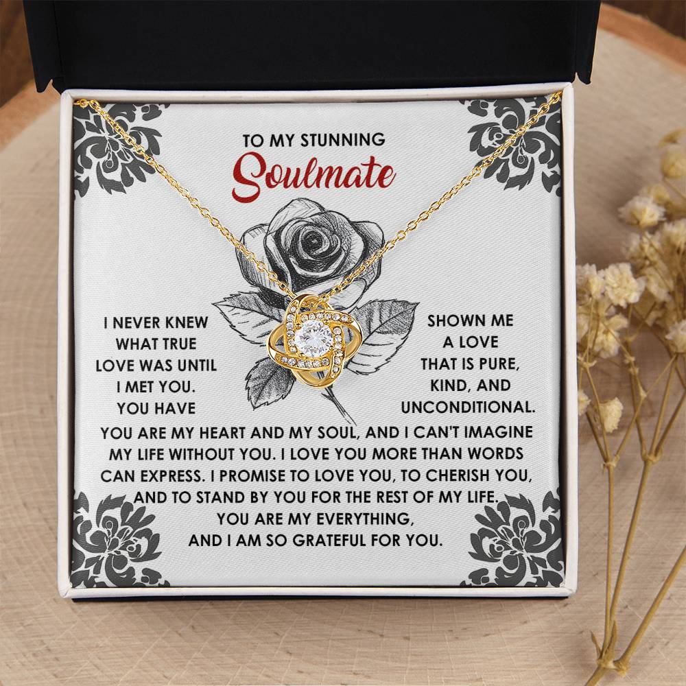 To My Soulmate Jewelry Gift - Love Knot Forever Necklace - Cherish You