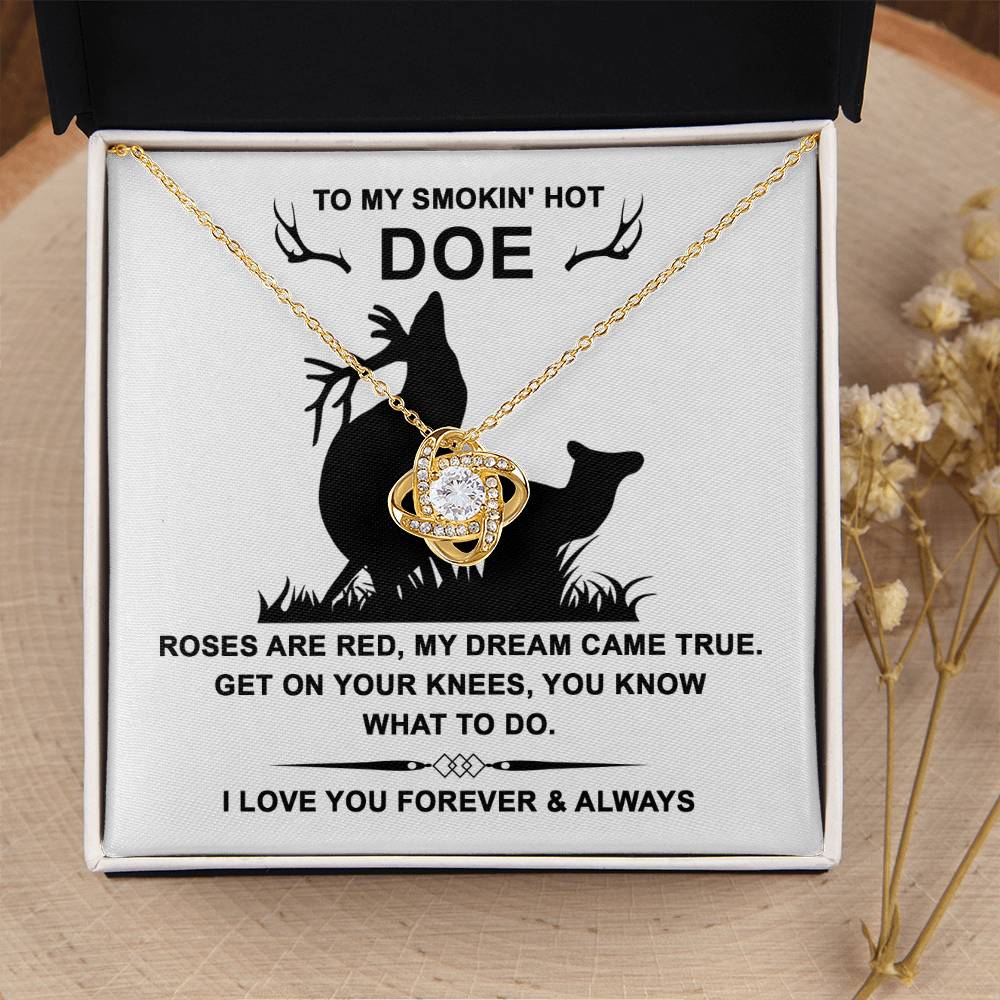 To My Smokin' Hot Soulmate Jewelry Gift - Love Knot Forever Necklace with Heartfelt Message Card From You - Dream Came True