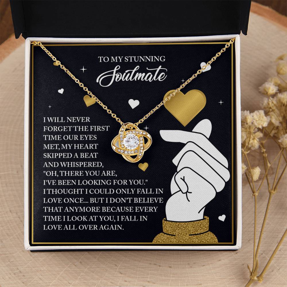 To My Soulmate Jewelry Gift - Love Knot Forever Necklace - Look At You