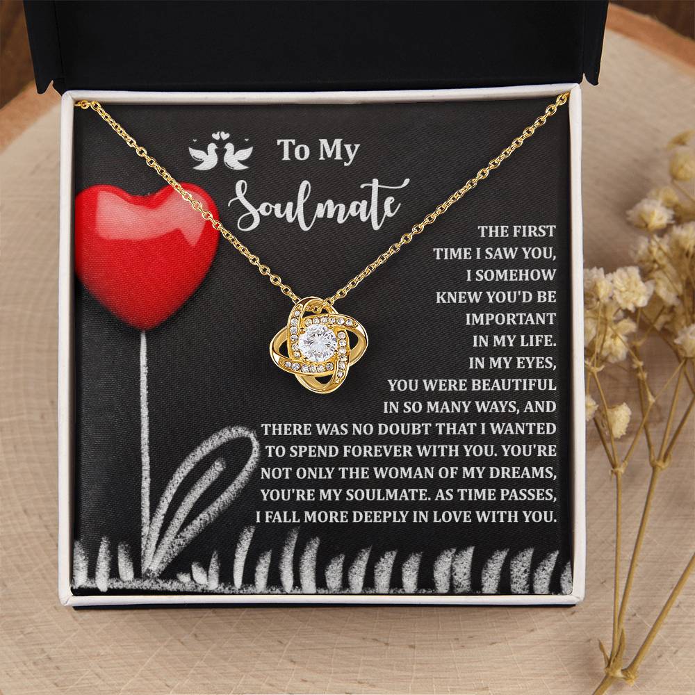 To My Soulmate Jewelry Gift - Love Knot Forever Necklace - Forever With You