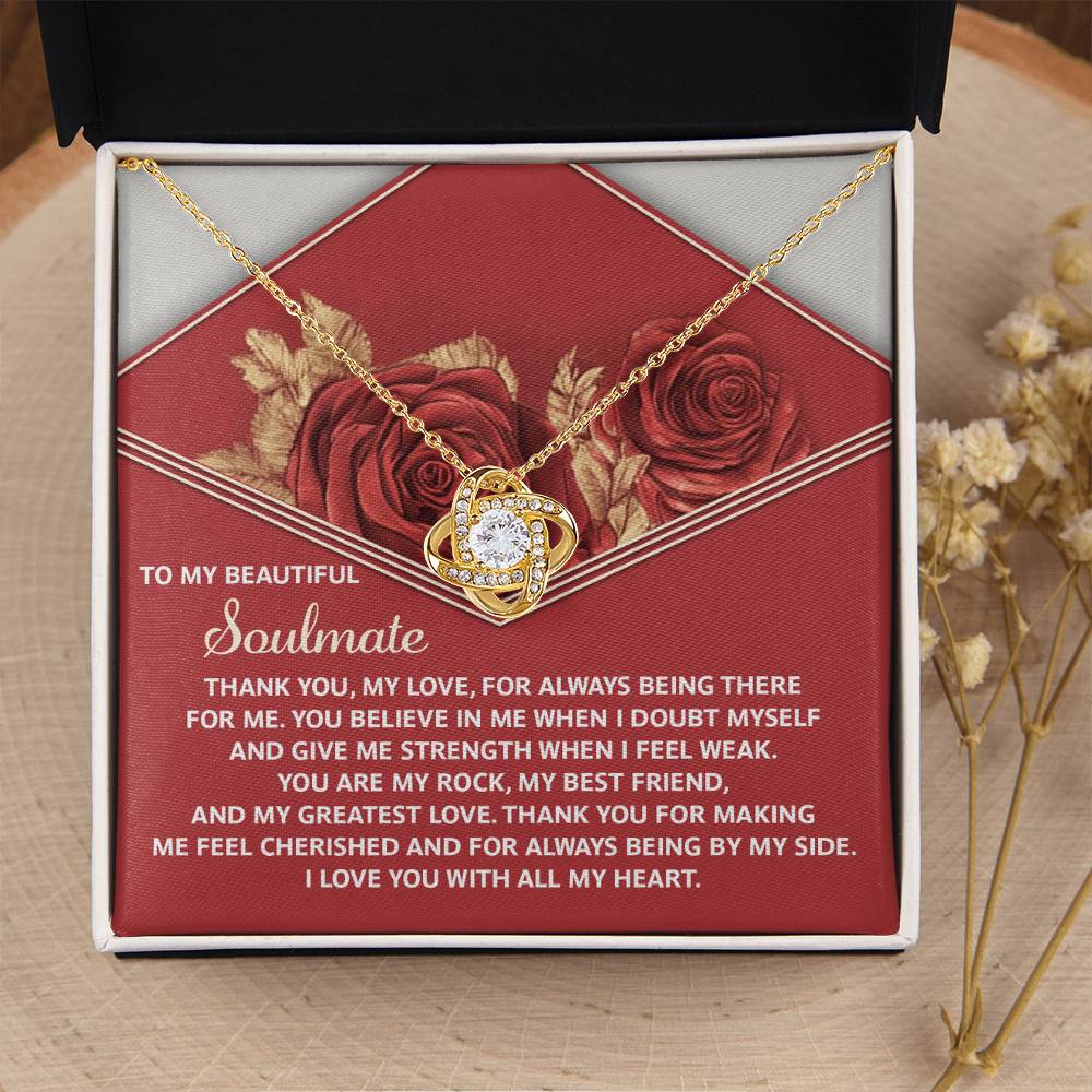 To My Soulmate Jewelry Gift - Love Knot Forever Necklace - All My Heart