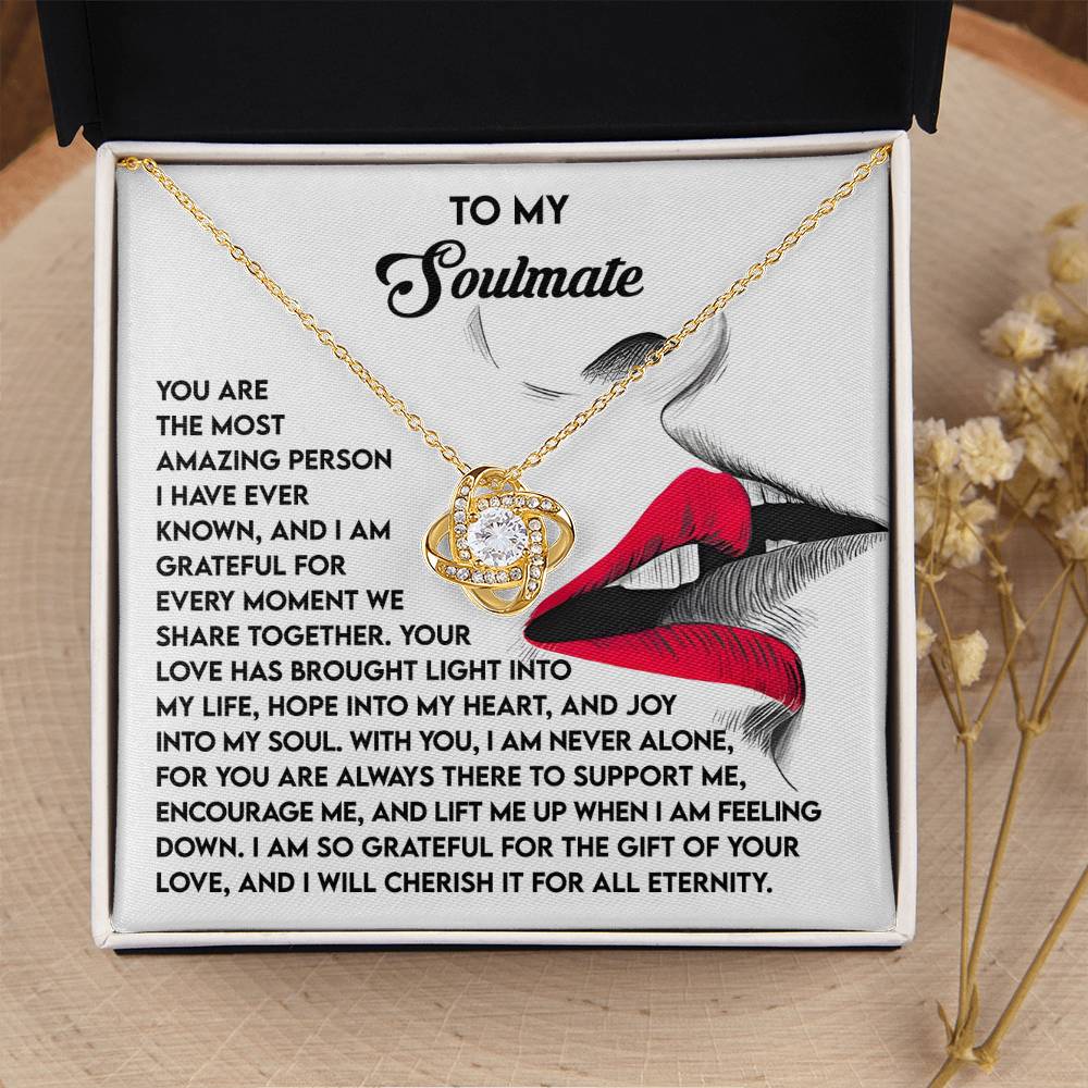 To My Soulmate Jewelry Gift - You Lift Me Up - Love Knot Necklace