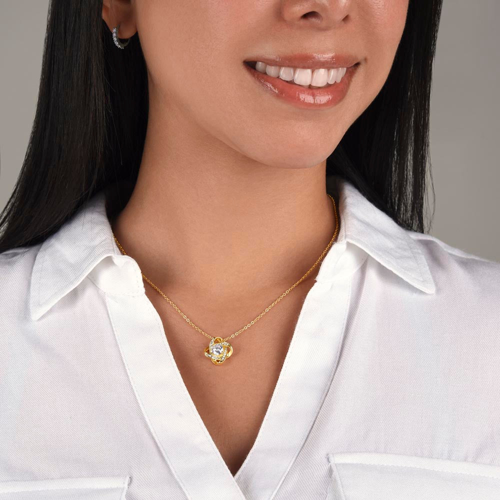 Her Graduation Gift - Your Oyster -  Love Knot  Necklace