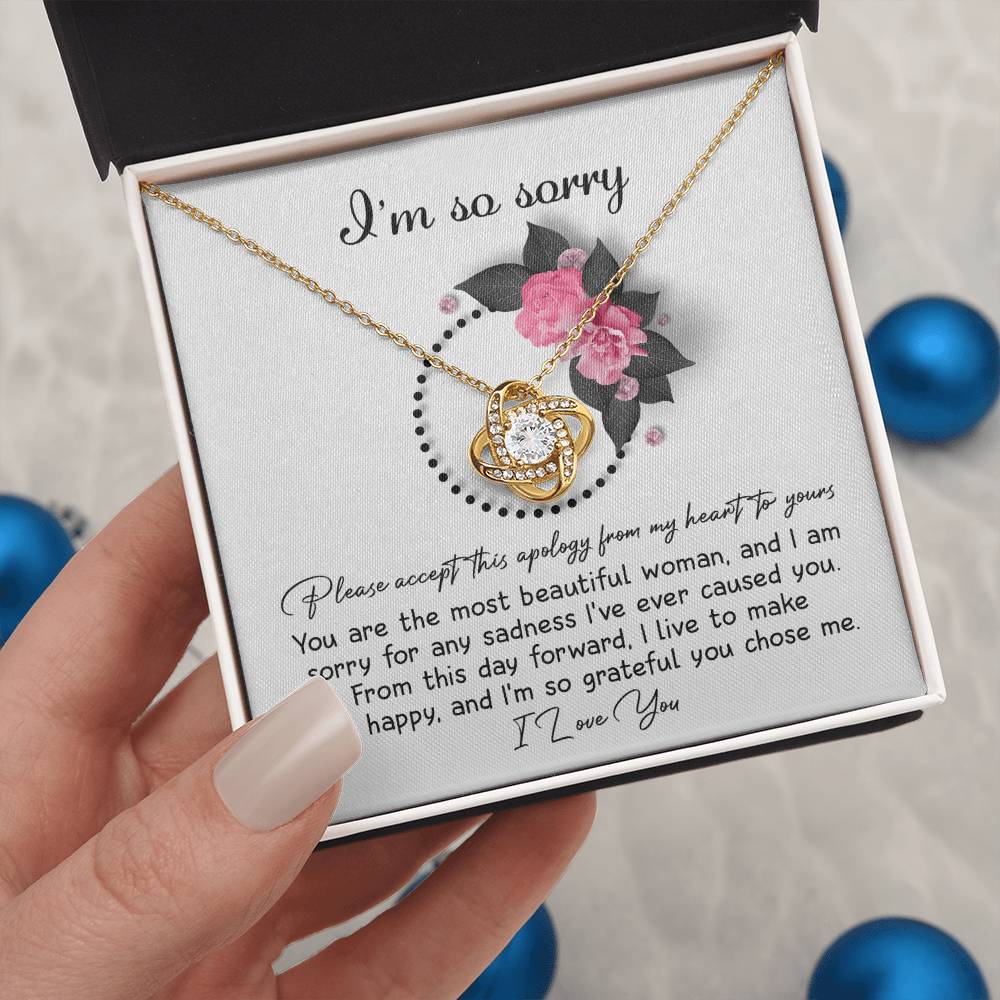 I'm Sorry Gift For Her - Love Knot Necklace - Make You Happy