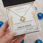 Maid of Honor Gift - Love Knot Necklace - Certificate of Achievement