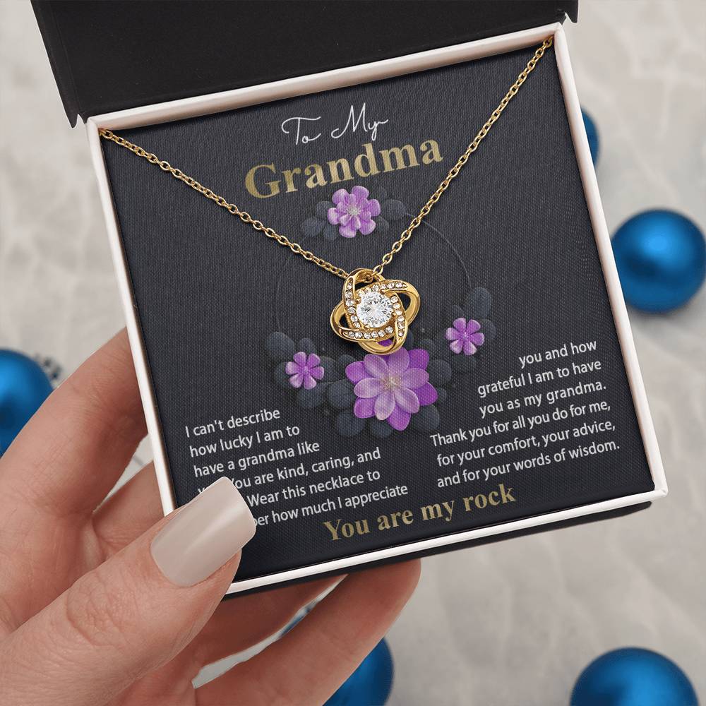 Grandma Gift - Love Knot Necklace - Words Of Wisdom